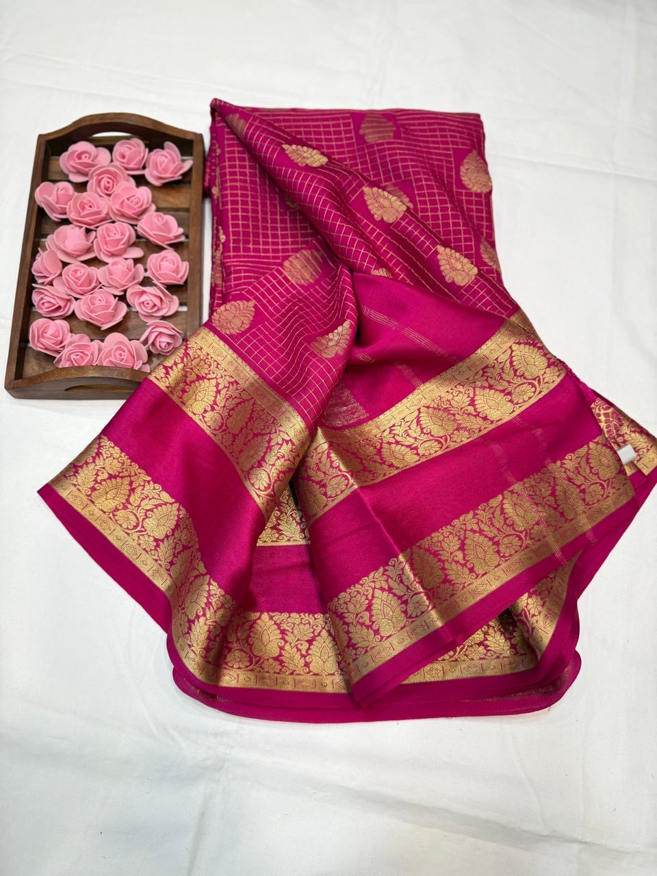 Mysore silk sarees self pattern