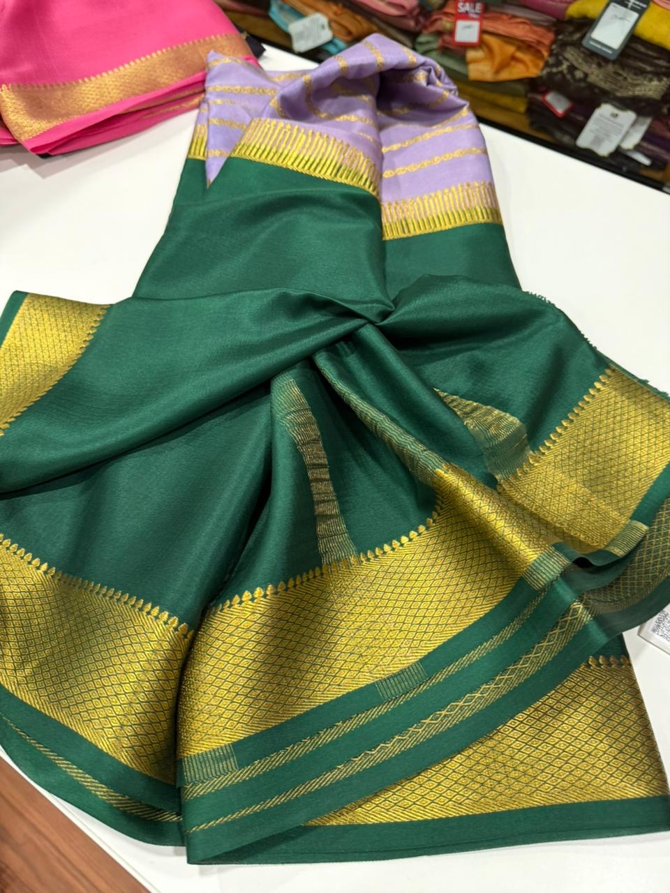 Mysore silk Saress with beautiful colors combination