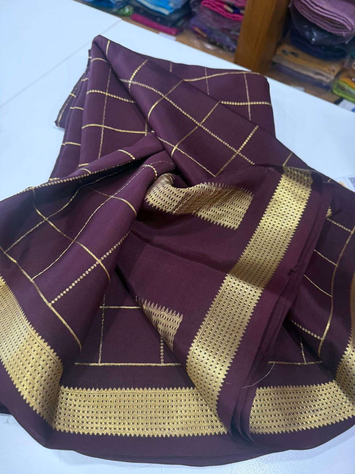 ๐ checks pattern mysore silk sarees with elegant color combinations โค๏ธ