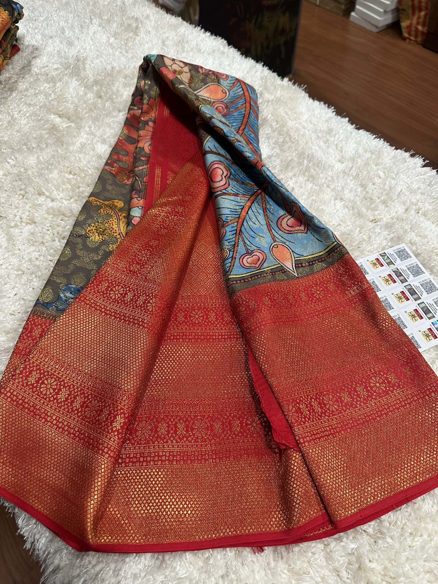 Pure digital print Kanjivaram silk sarees