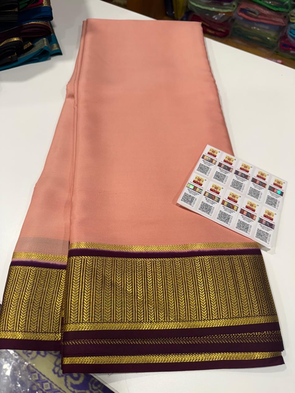 Mysore silk saree contrast border