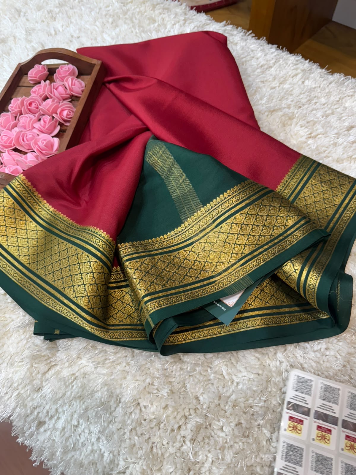 Mysore silk sarees contrast pattern