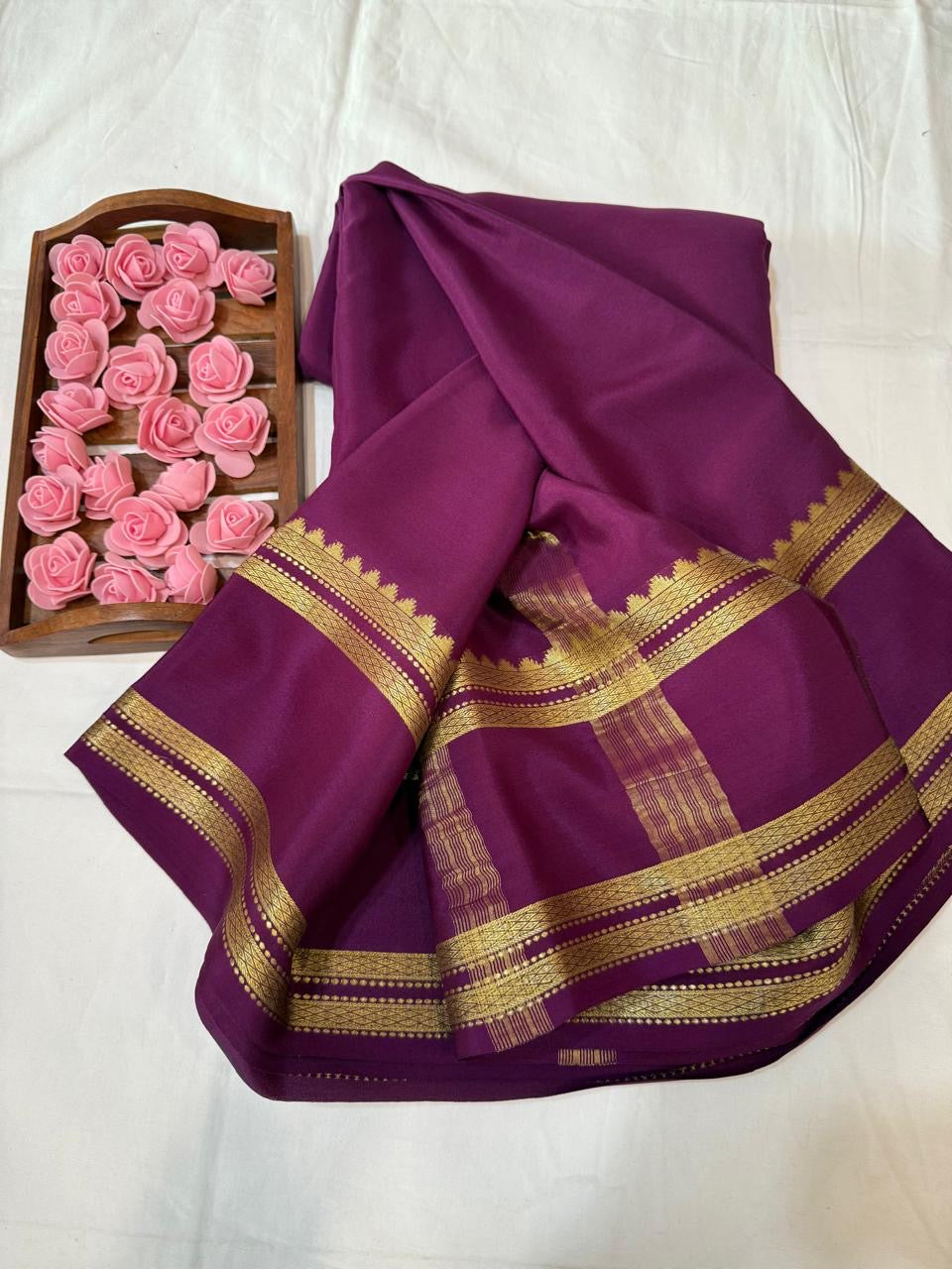 Mysore silk sarees self pattern