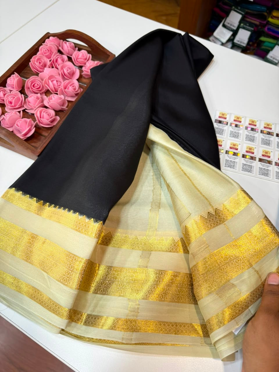 Mysore silk sarees light weight pattern