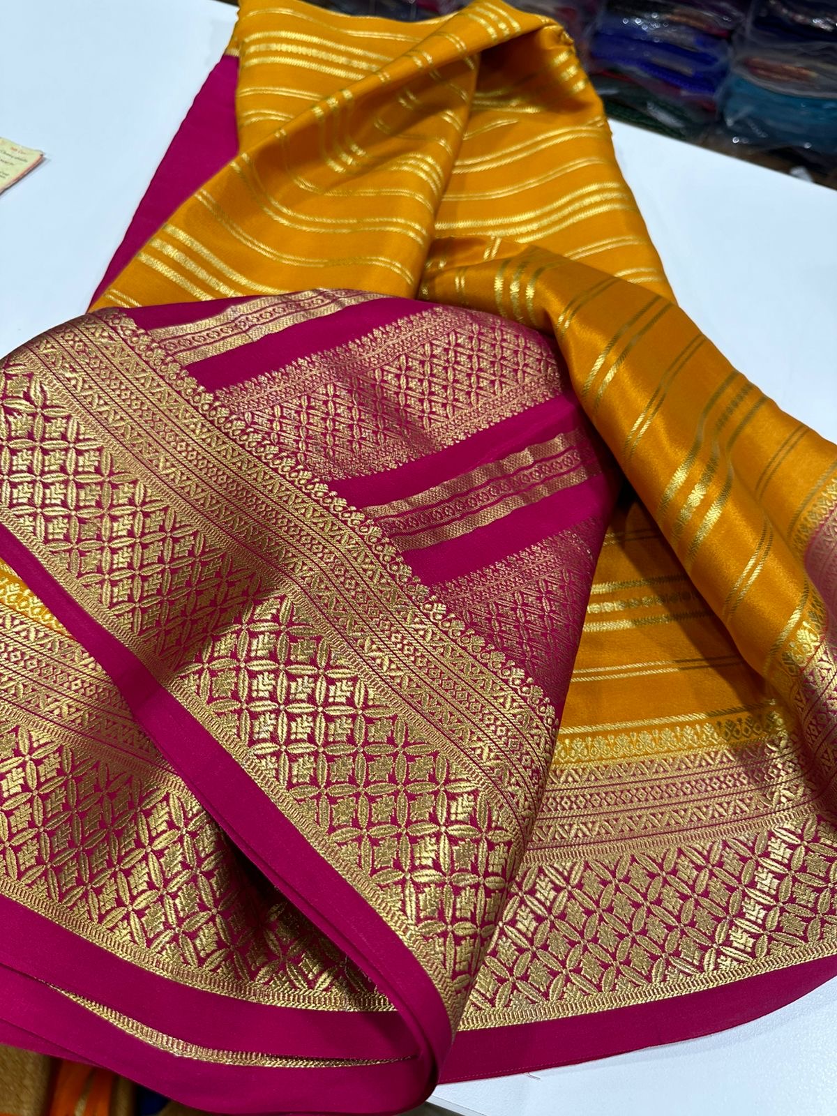 All over saree zari consumption with beautiful 3D color combination