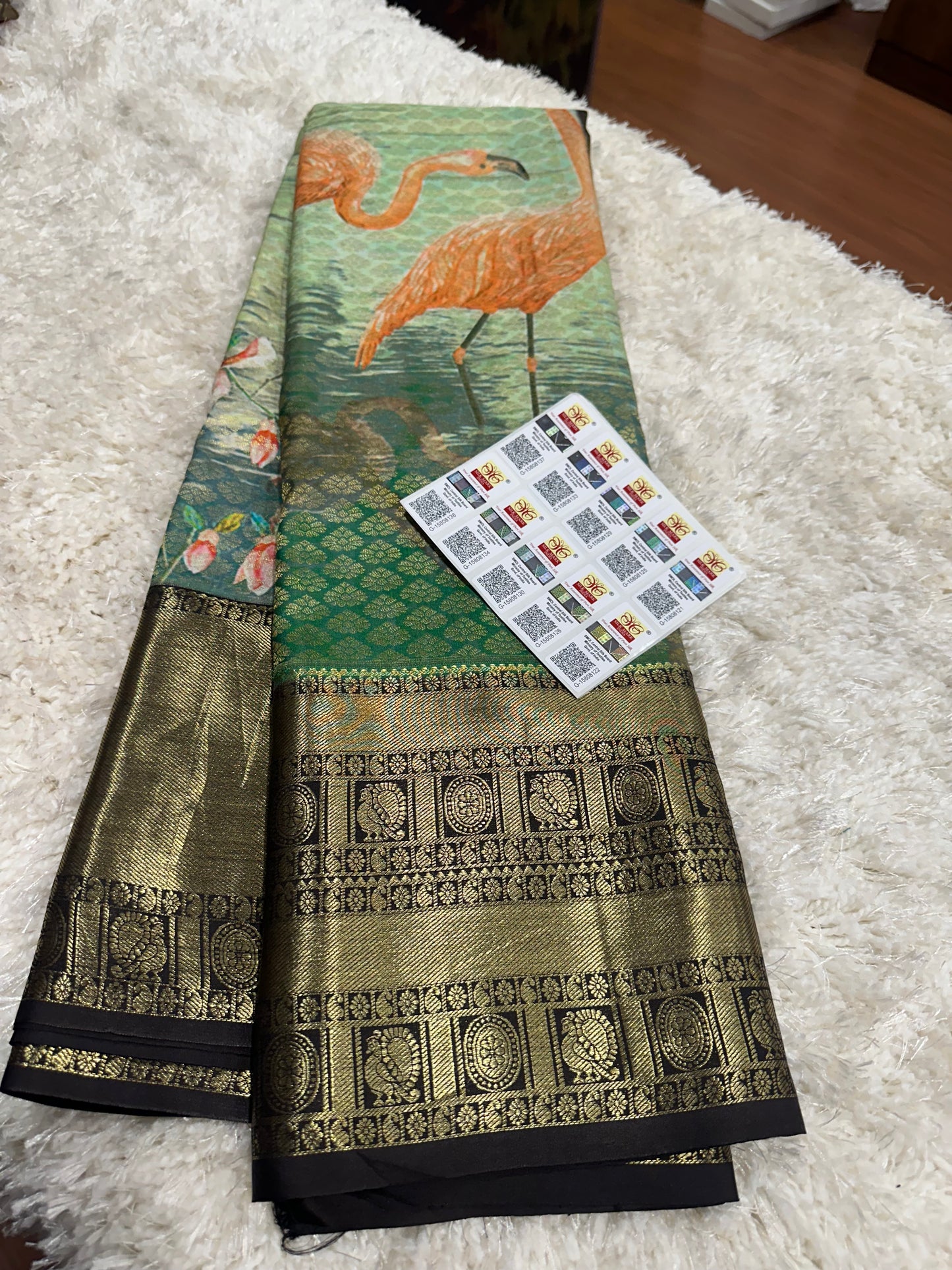 Pure digital print Kanjivaram silk sarees