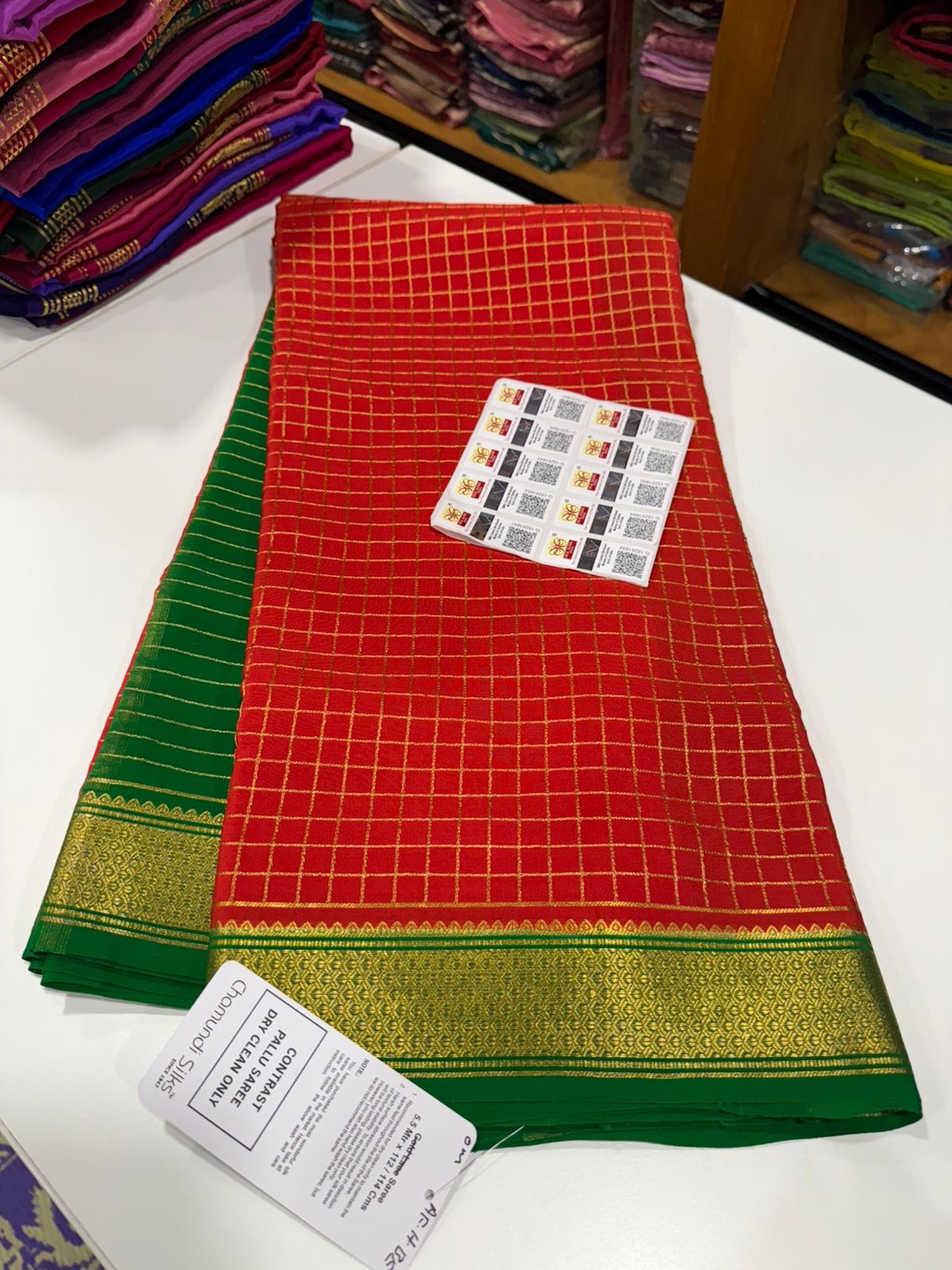 Mysore silk sarees golden lace pattern
