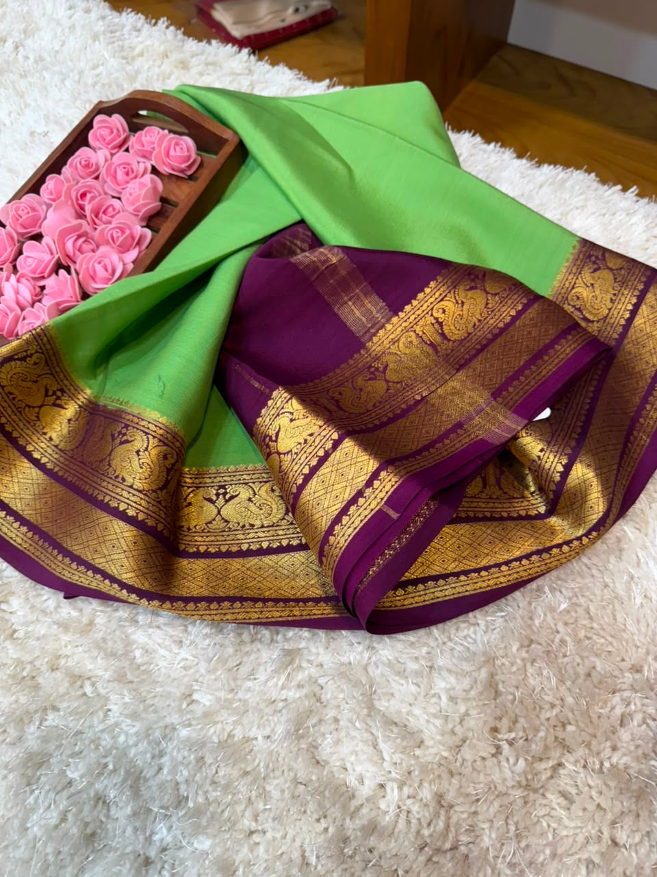 Mysore silk sarees contrast pattern
