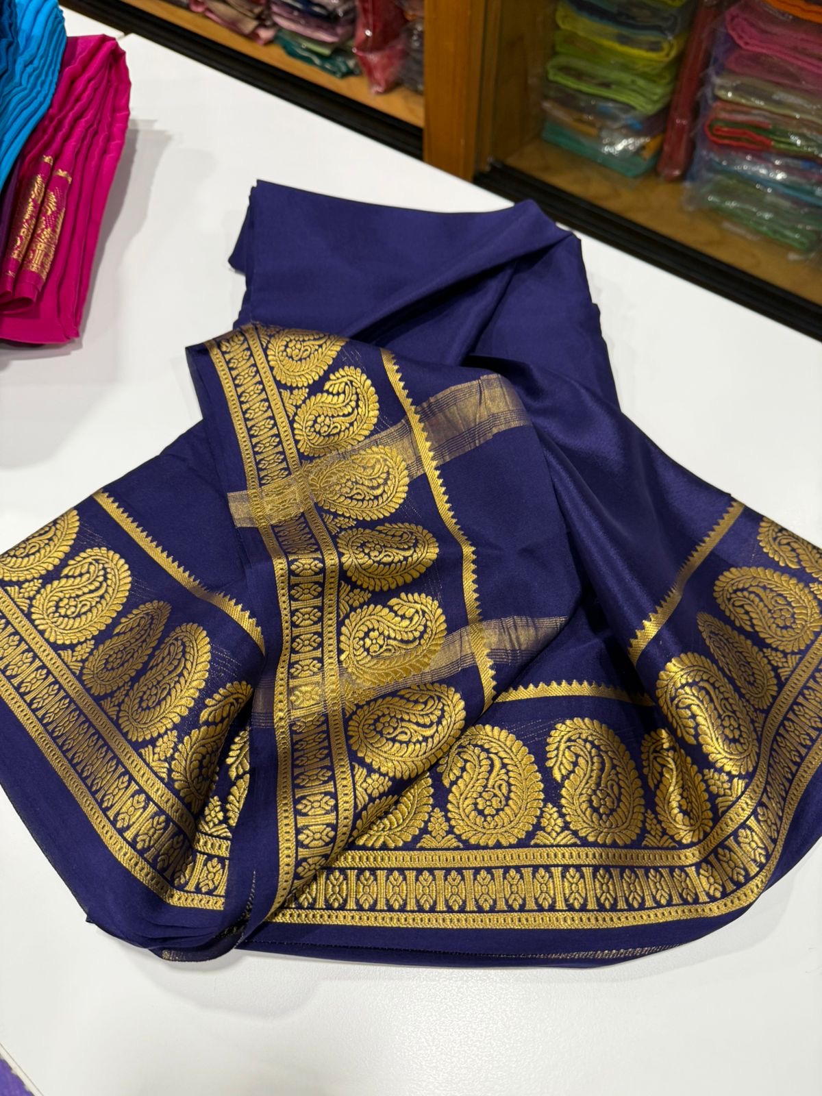Mysore silk saree Mango border