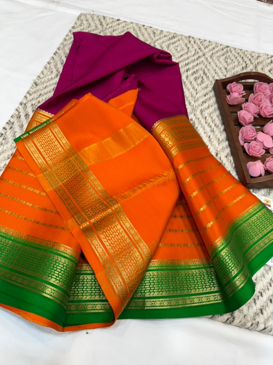 Mysore silk sarees 3D pattern