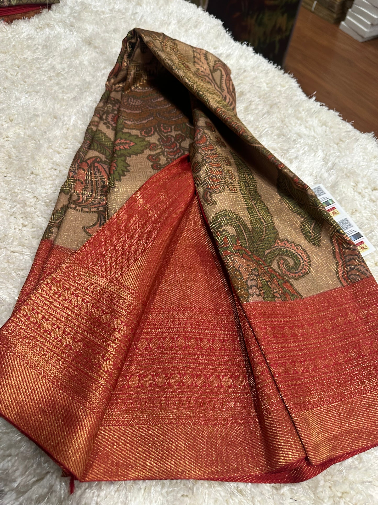 Pure digital print Kanjivaram silk sarees