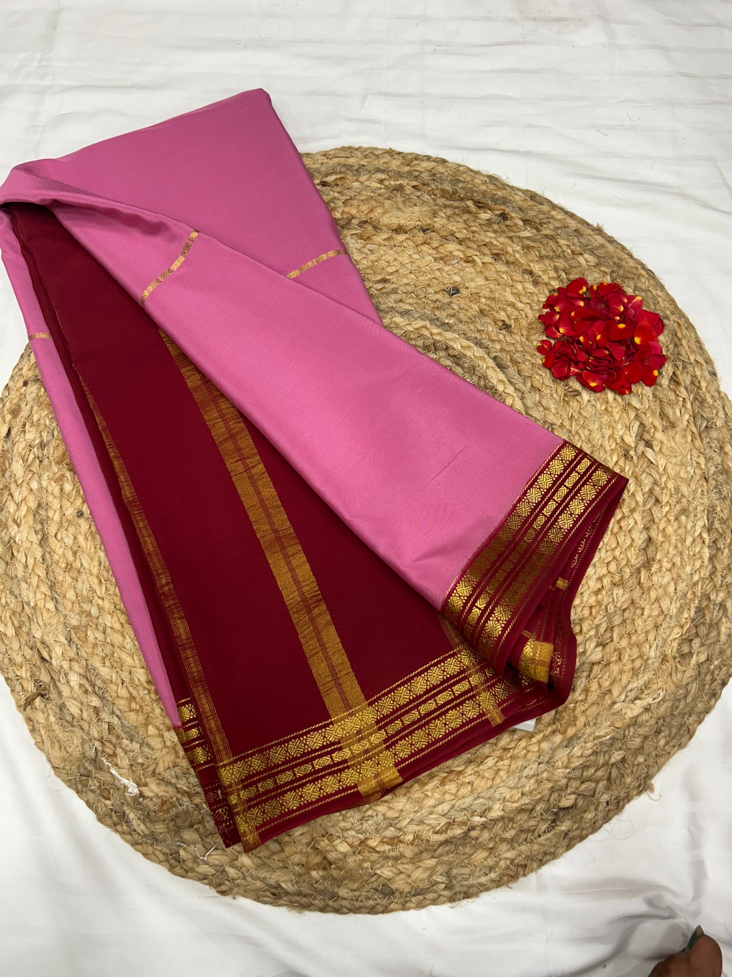Mysore silk gold lace