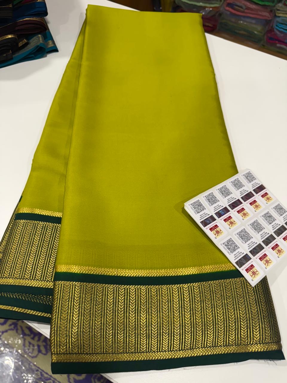 Mysore silk saree contrast border