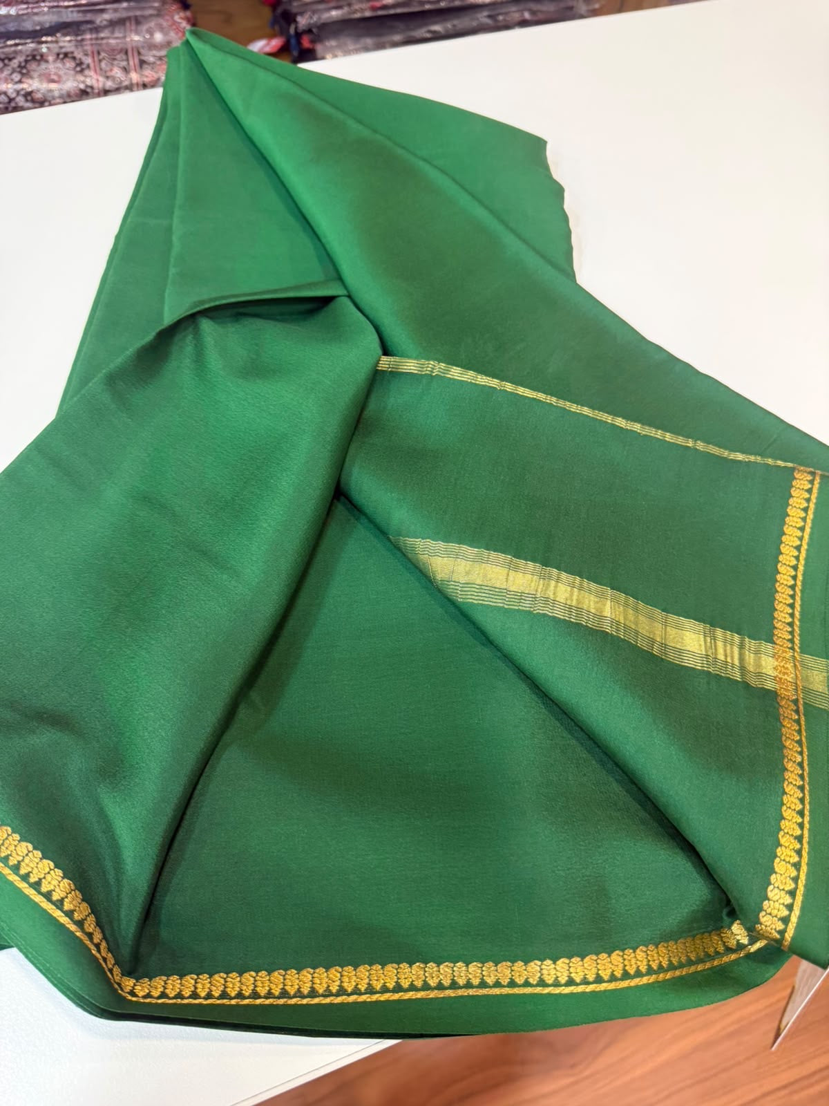 Mysore silk sarees self premium zari pattern
