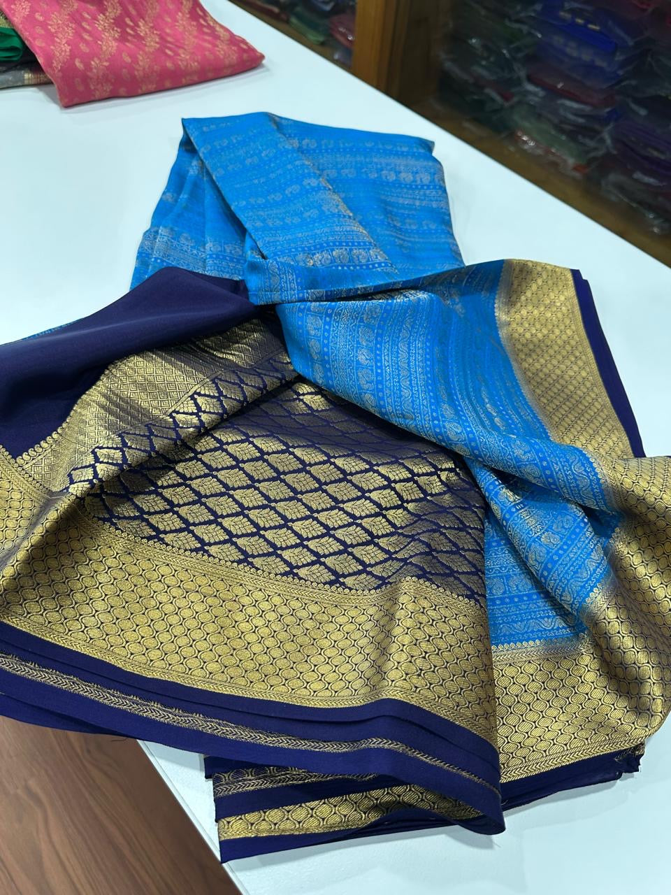 Brocade Mysore silk sarees