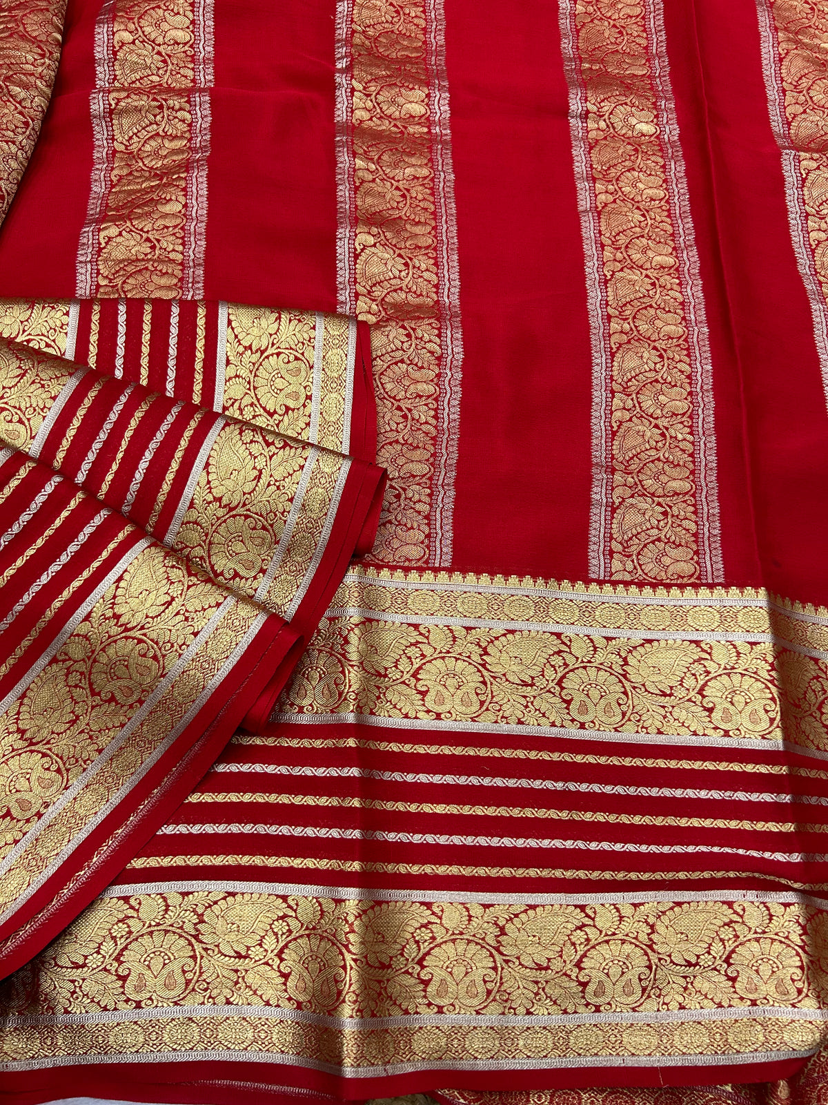 Mysore silk self butta