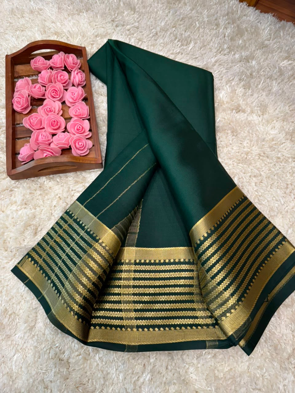 Mysore silk sarees light weight pattern