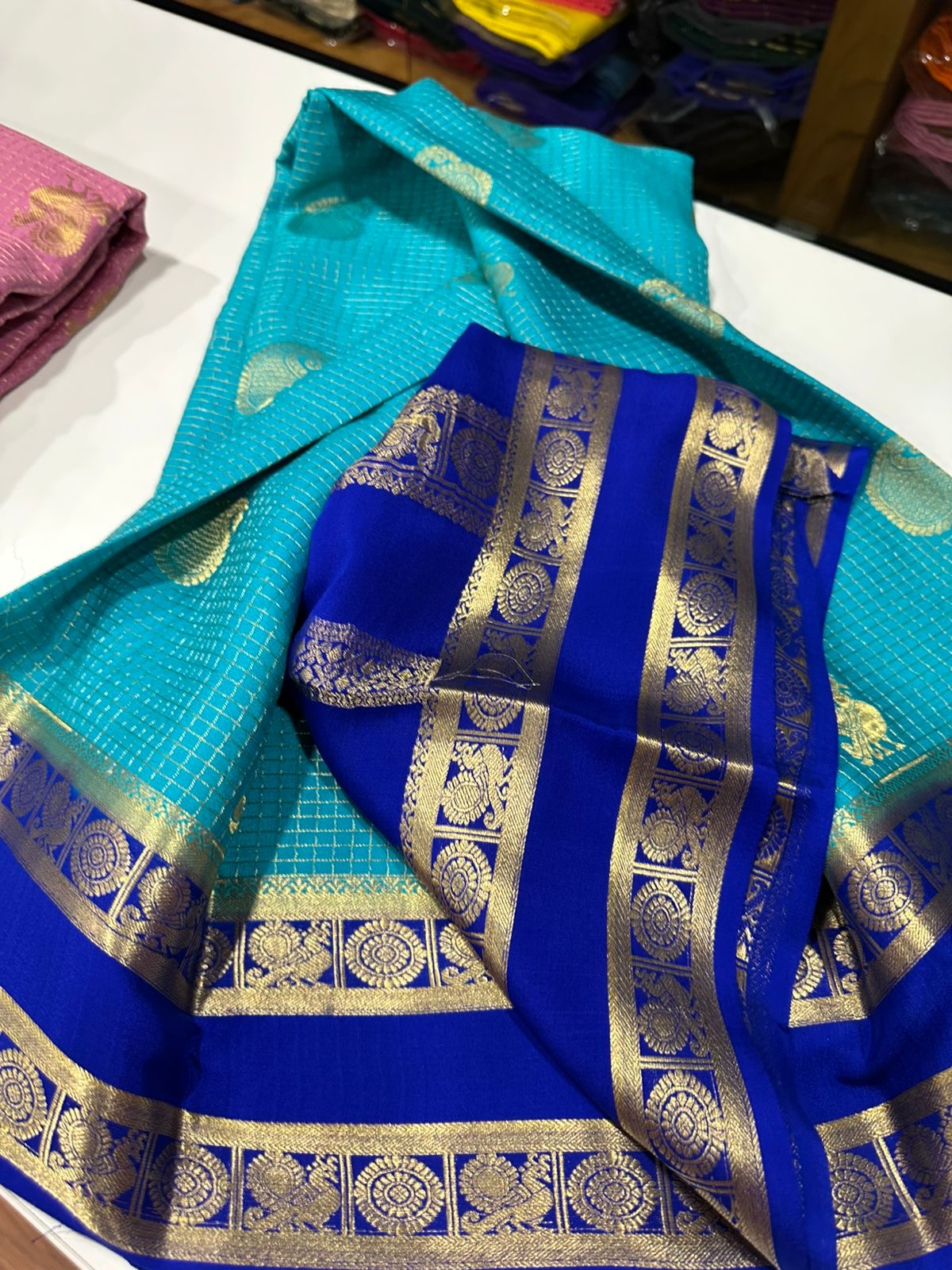 All over saree more zari consumption with beautiful color combination