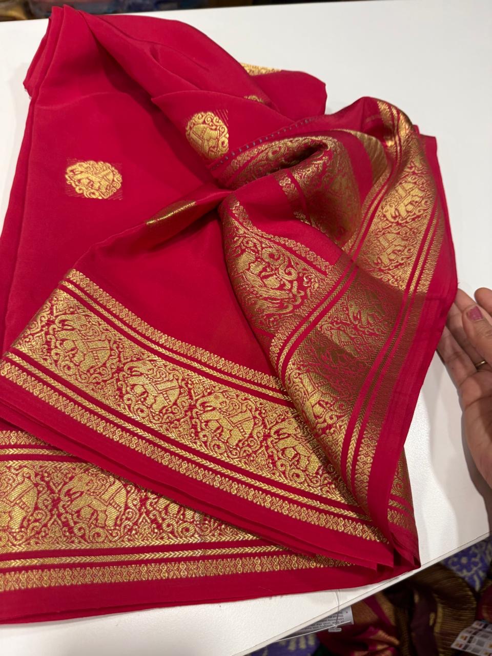 Pure zari Mysore silk sarees elephant butta