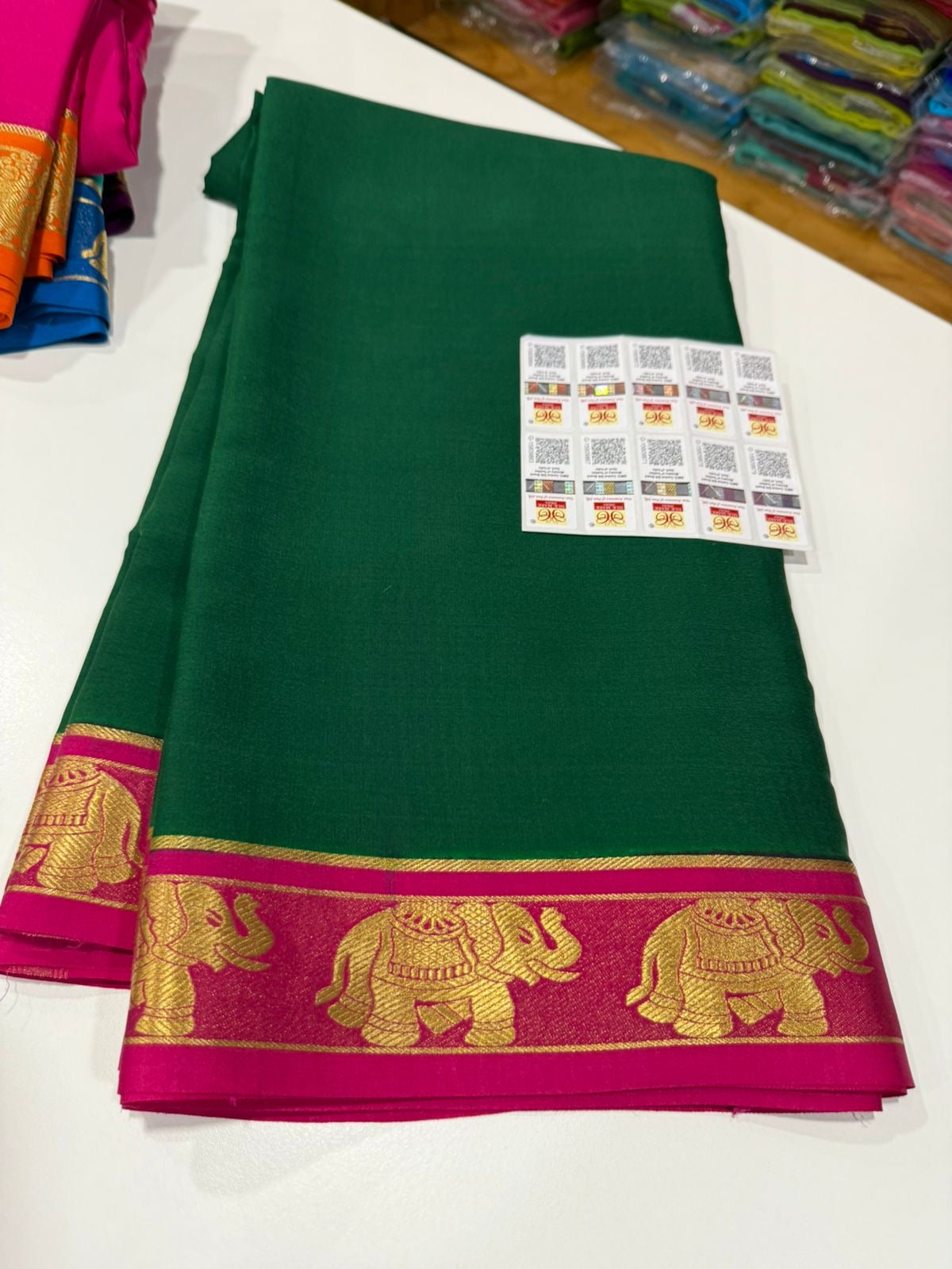Mysore silk saree contrast pattern