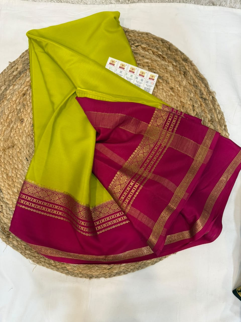 Mysore silk sarees contrast pattern