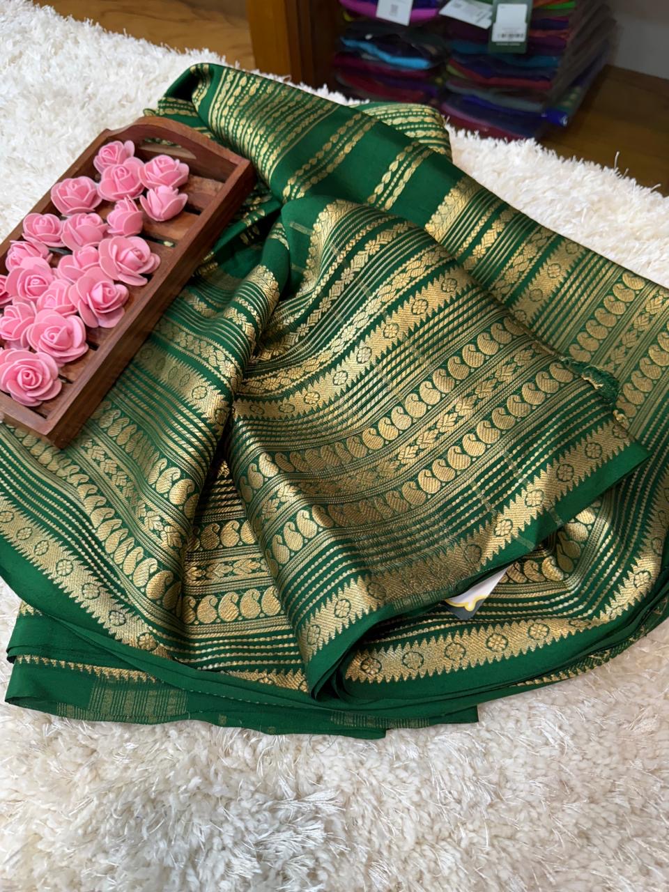Mysore silk sarees self pattern