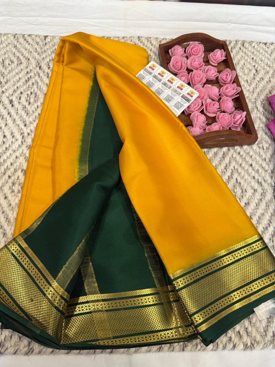 Mysore silk sarees light weight pattern
