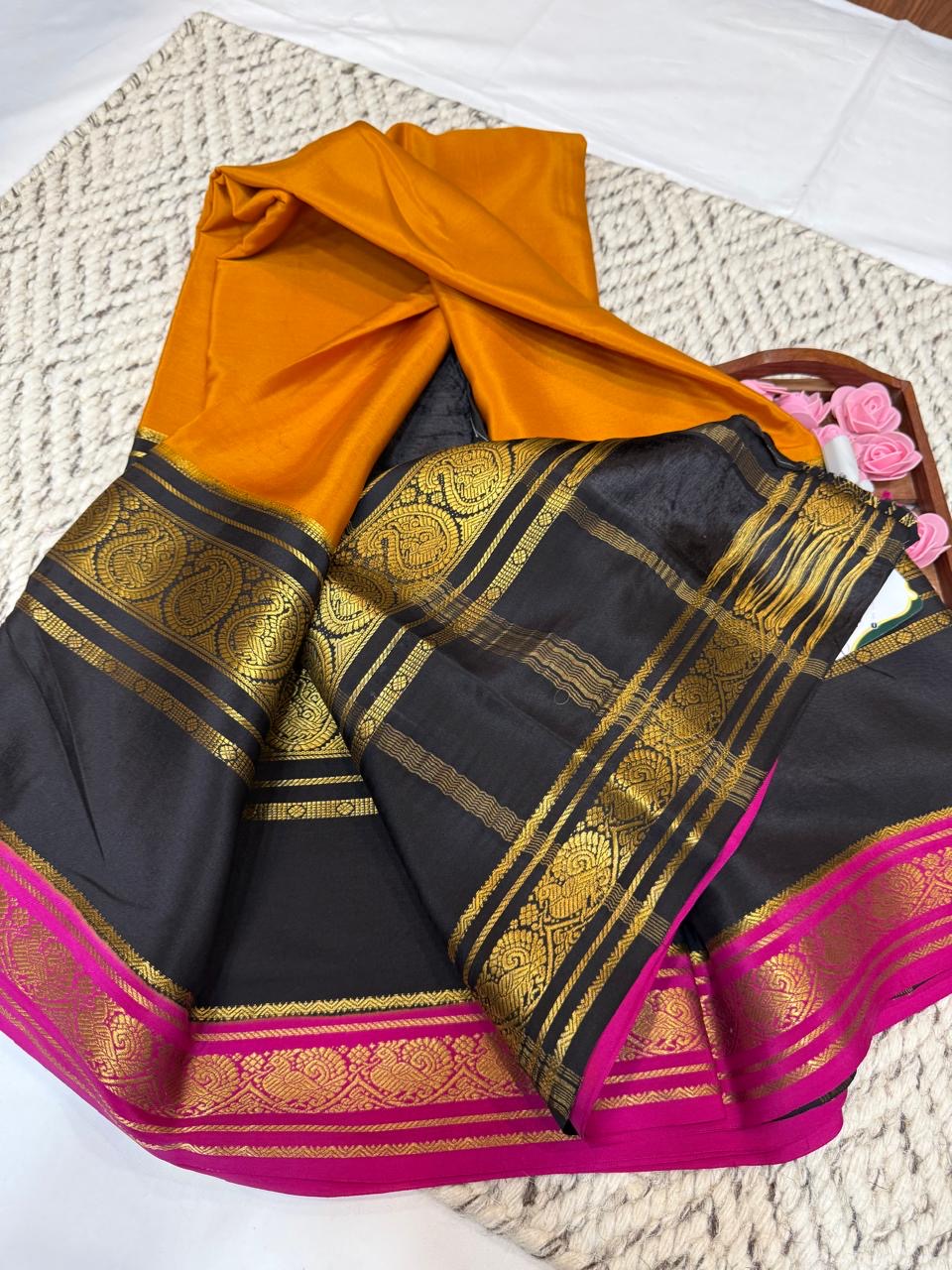 Mysore silk sarees 3D pattern
