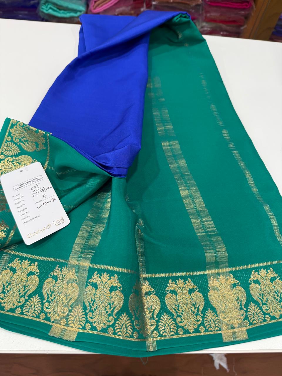 ❤️Traditional border in gold lace Zari Mysore silk sarees ❤️