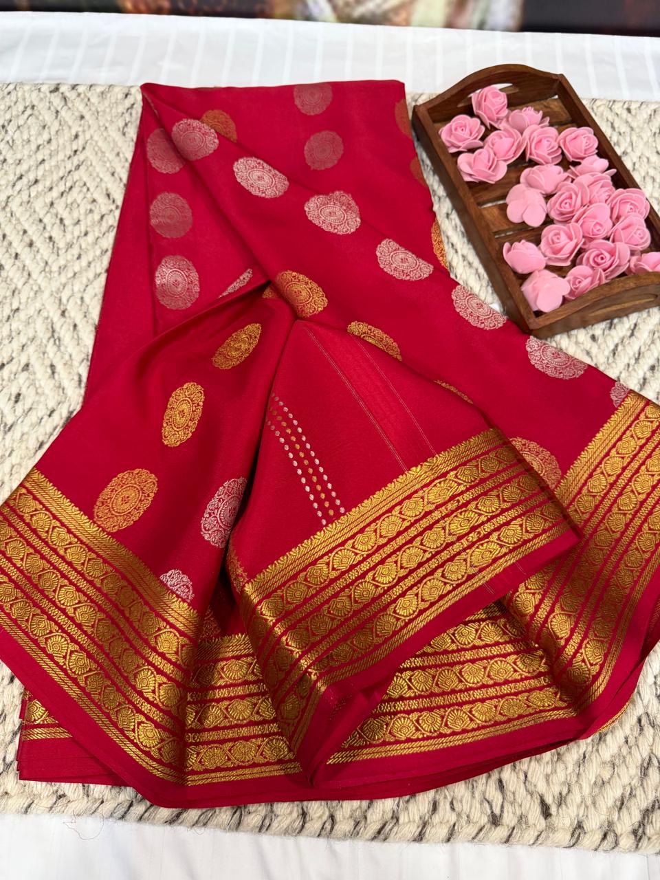 Mysore silk sarees Butta pattern