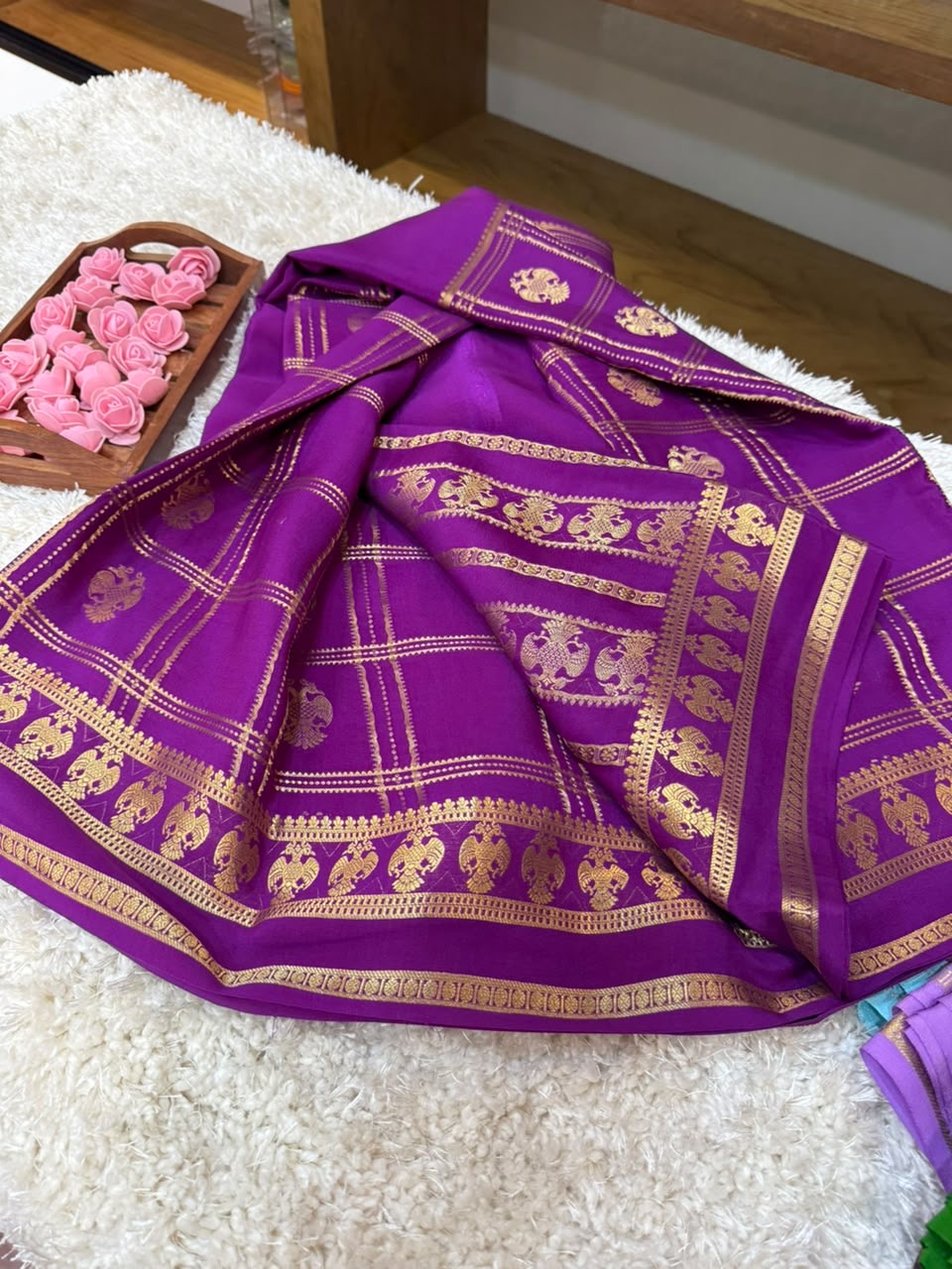 Mysore silk sarees self pattern