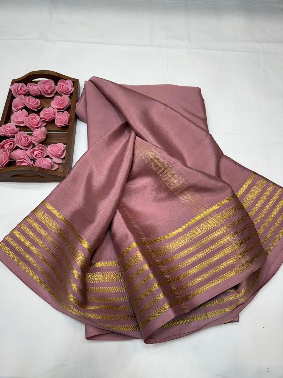 Mysore silk sarees self pattern