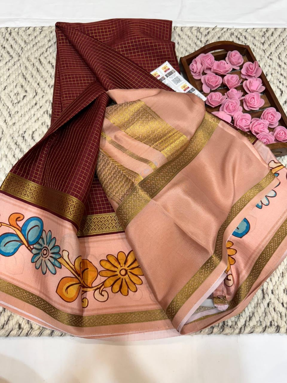 Mysore silk sarees printed pattern