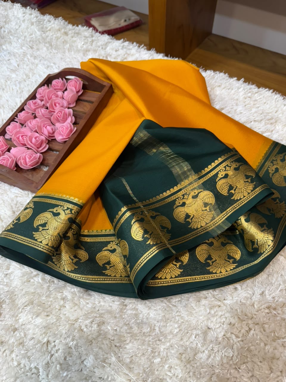 Mysore silk sarees contrast pattern