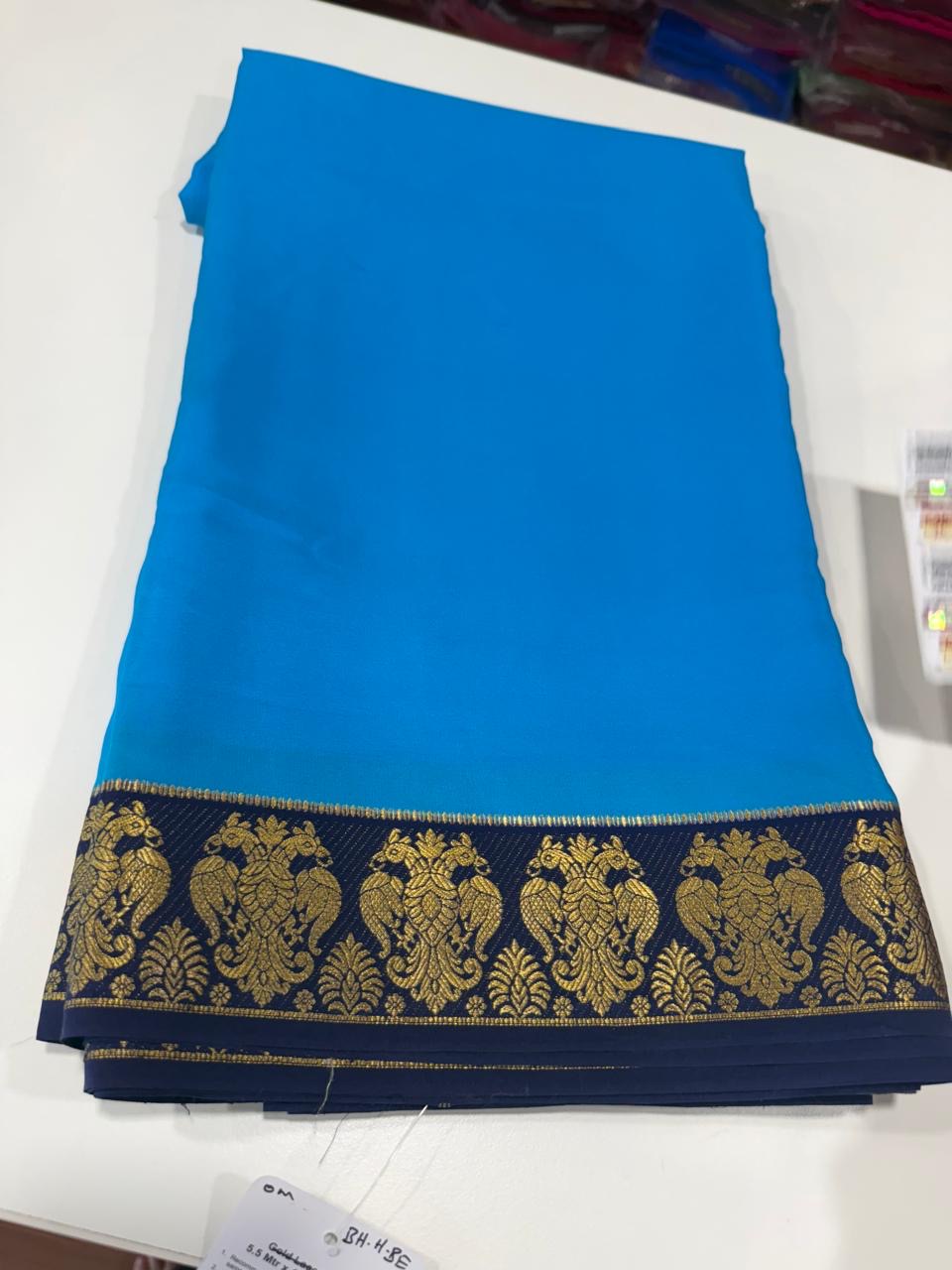 ❤️Traditional border in gold lace Zari Mysore silk sarees ❤️