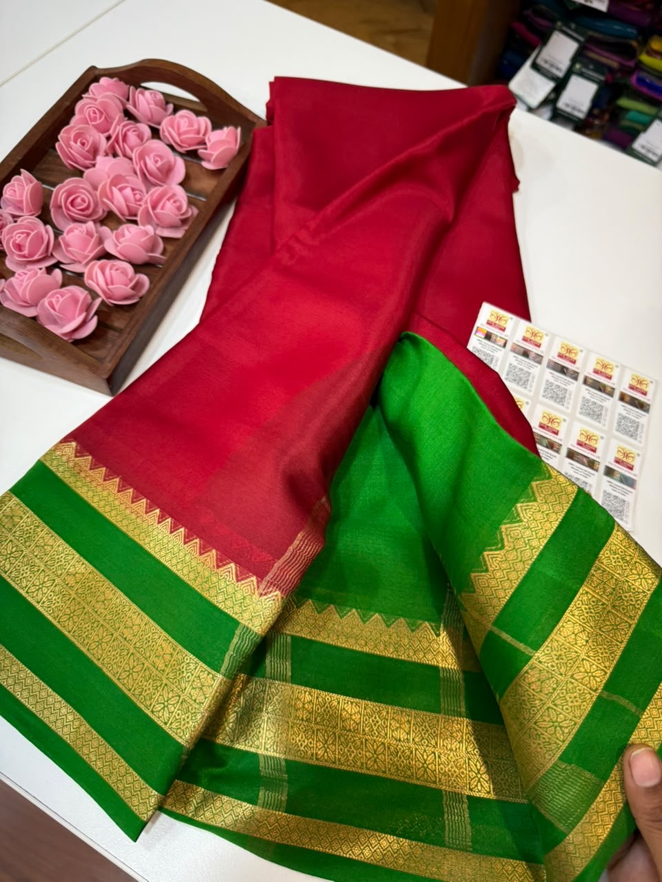 Mysore silk sarees light weight pattern