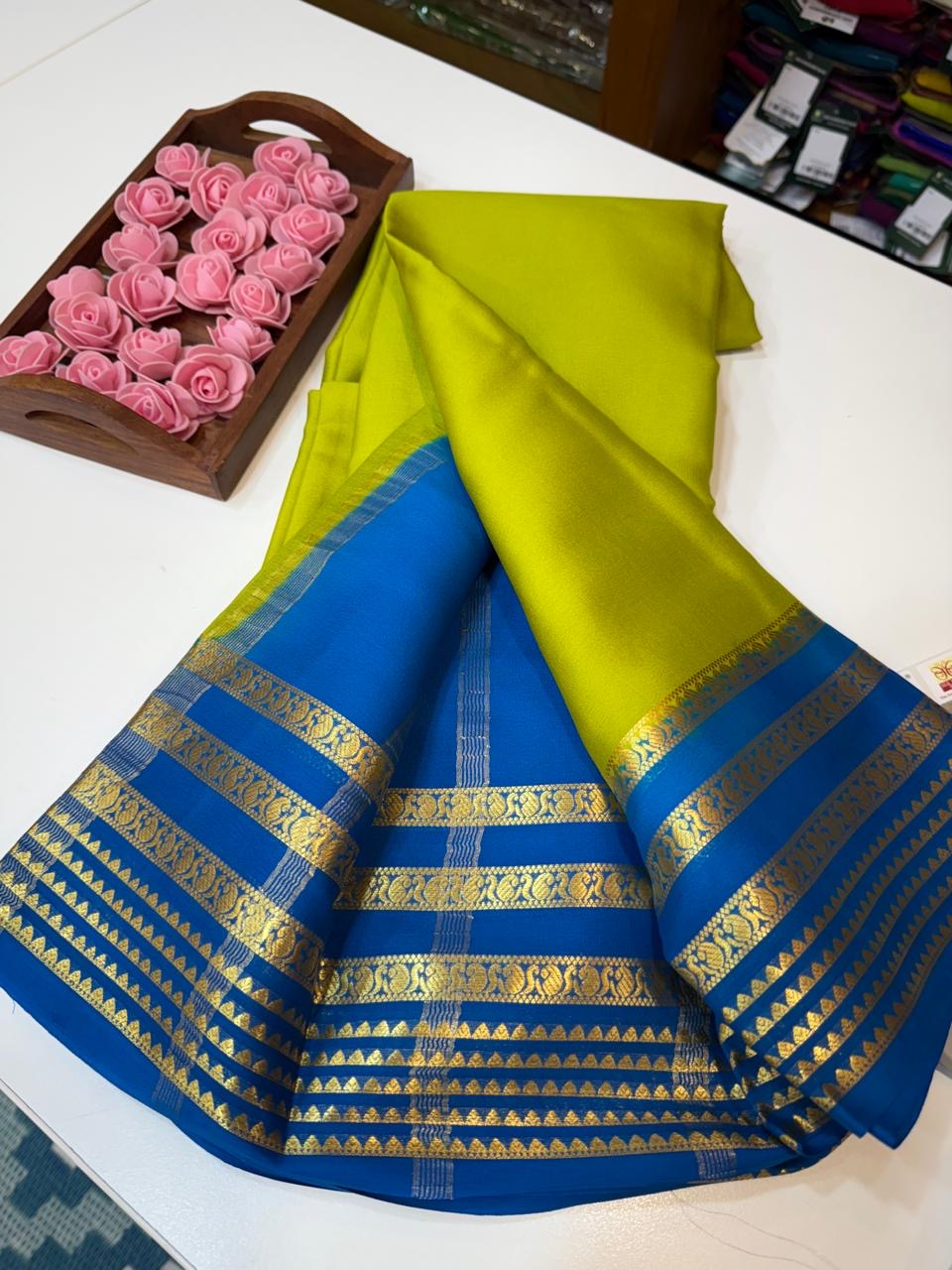 Mysore silk sarees light weight pattern
