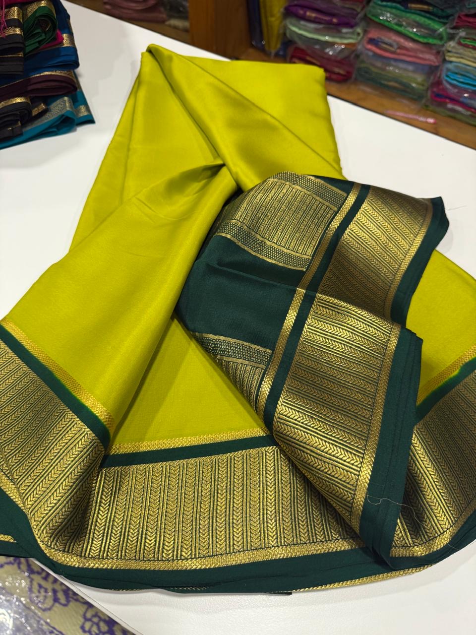 Mysore silk saree contrast border