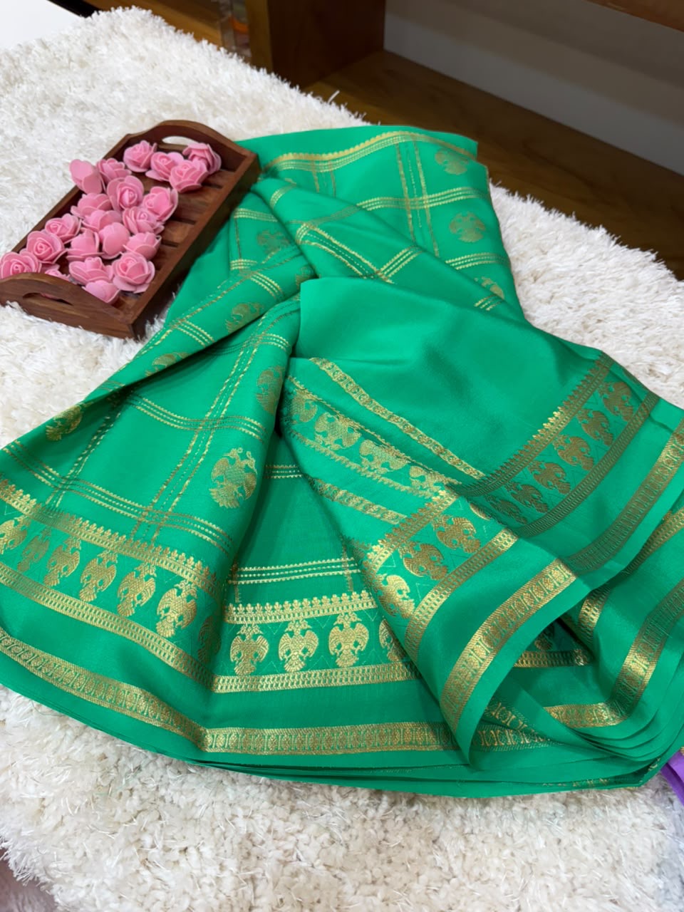 Mysore silk sarees self pattern
