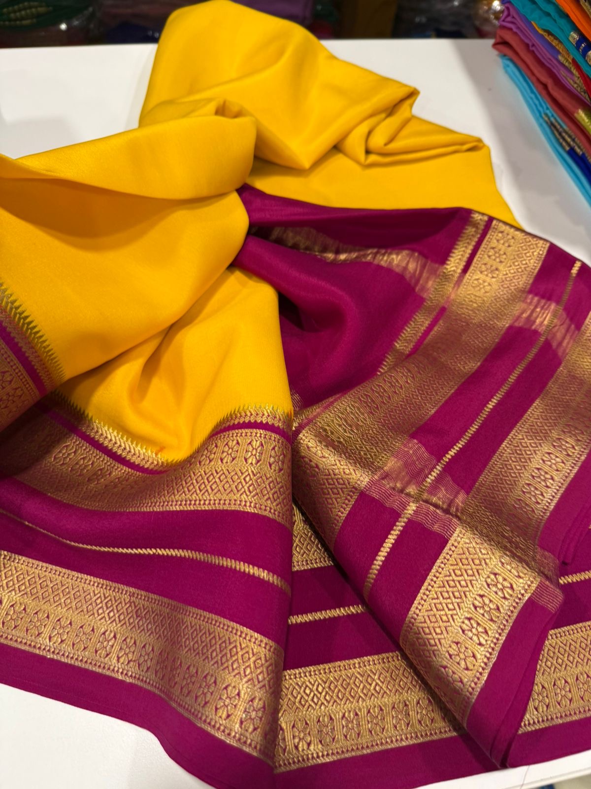 Bentex contrast Mysore silk sarees