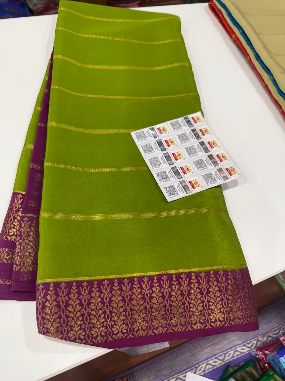 ❤️Traditional border in gold lace Zari Mysore silk sarees ❤️
