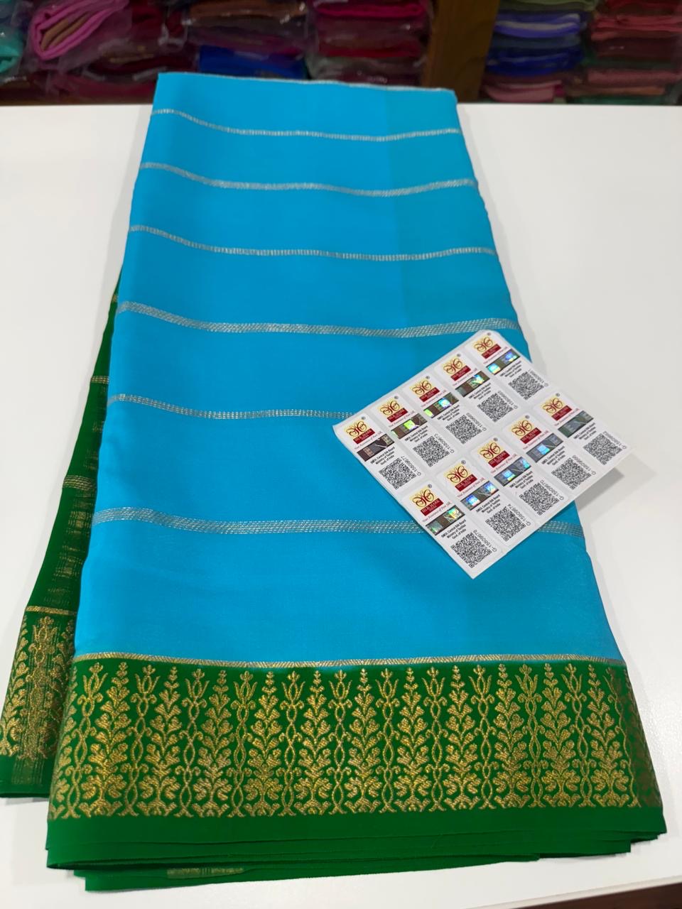 ❤️Traditional border in gold lace Zari Mysore silk sarees ❤️