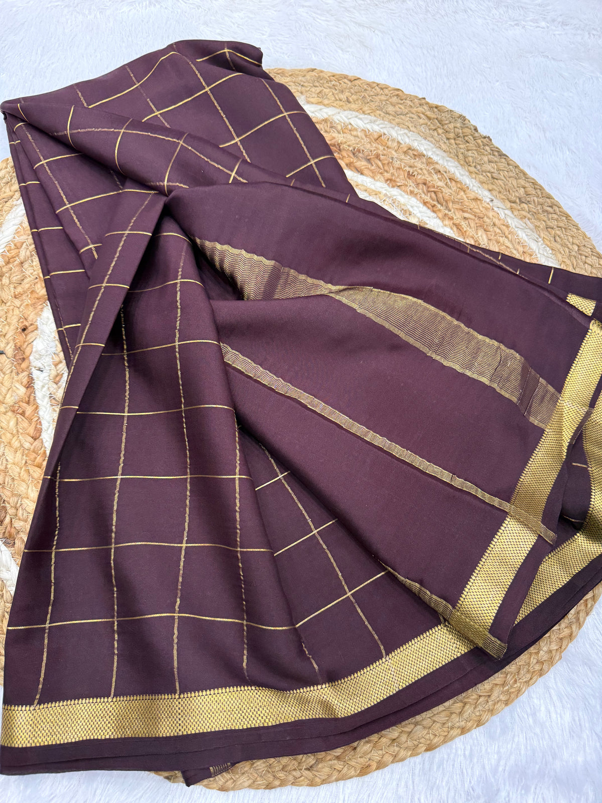 Mysore silk self checks