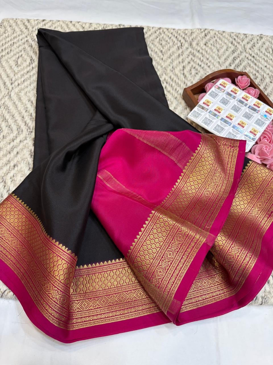 Mysore silk sarees contrast pattern