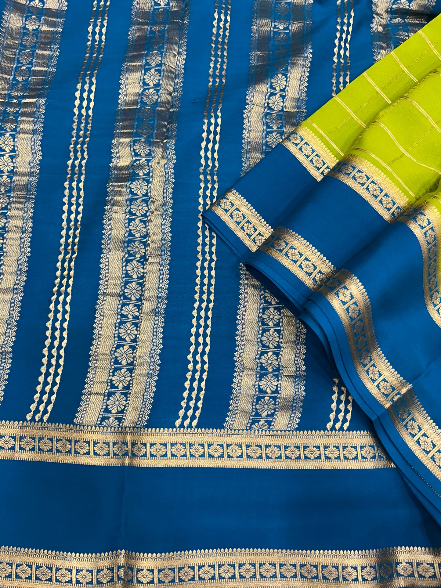 Mysore silk contrast checks