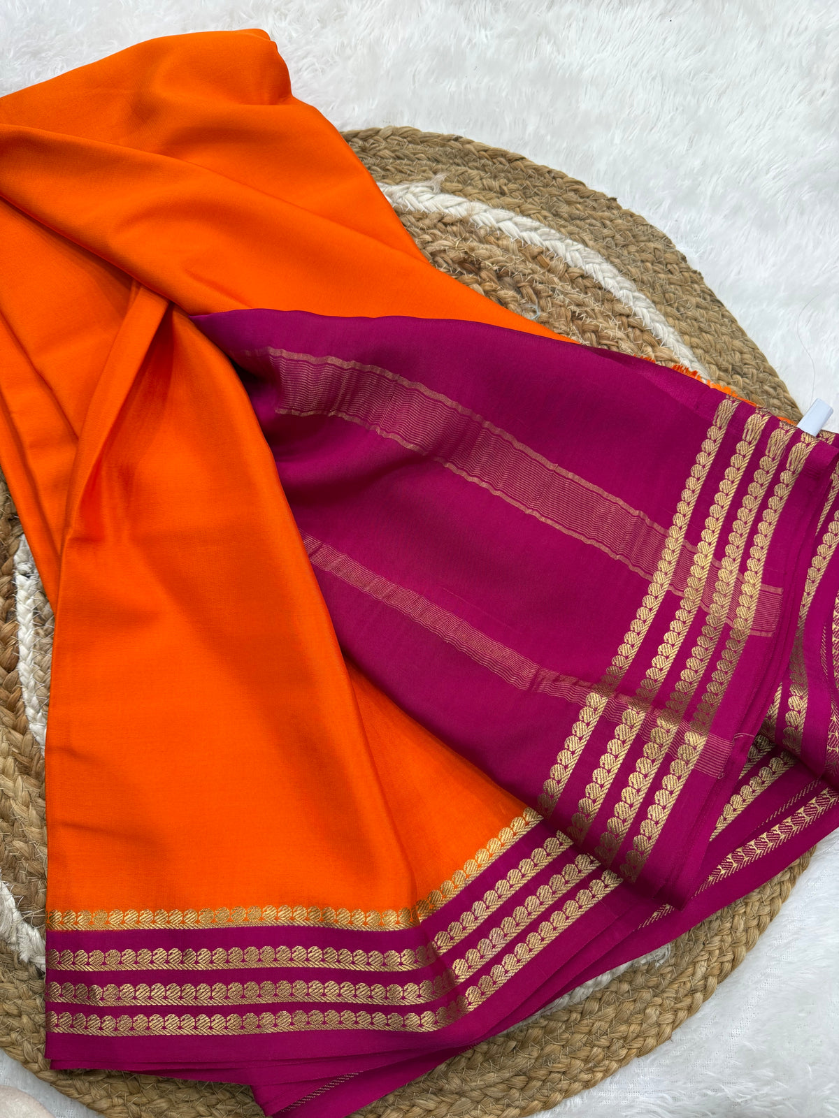 Mysore silk contrast border