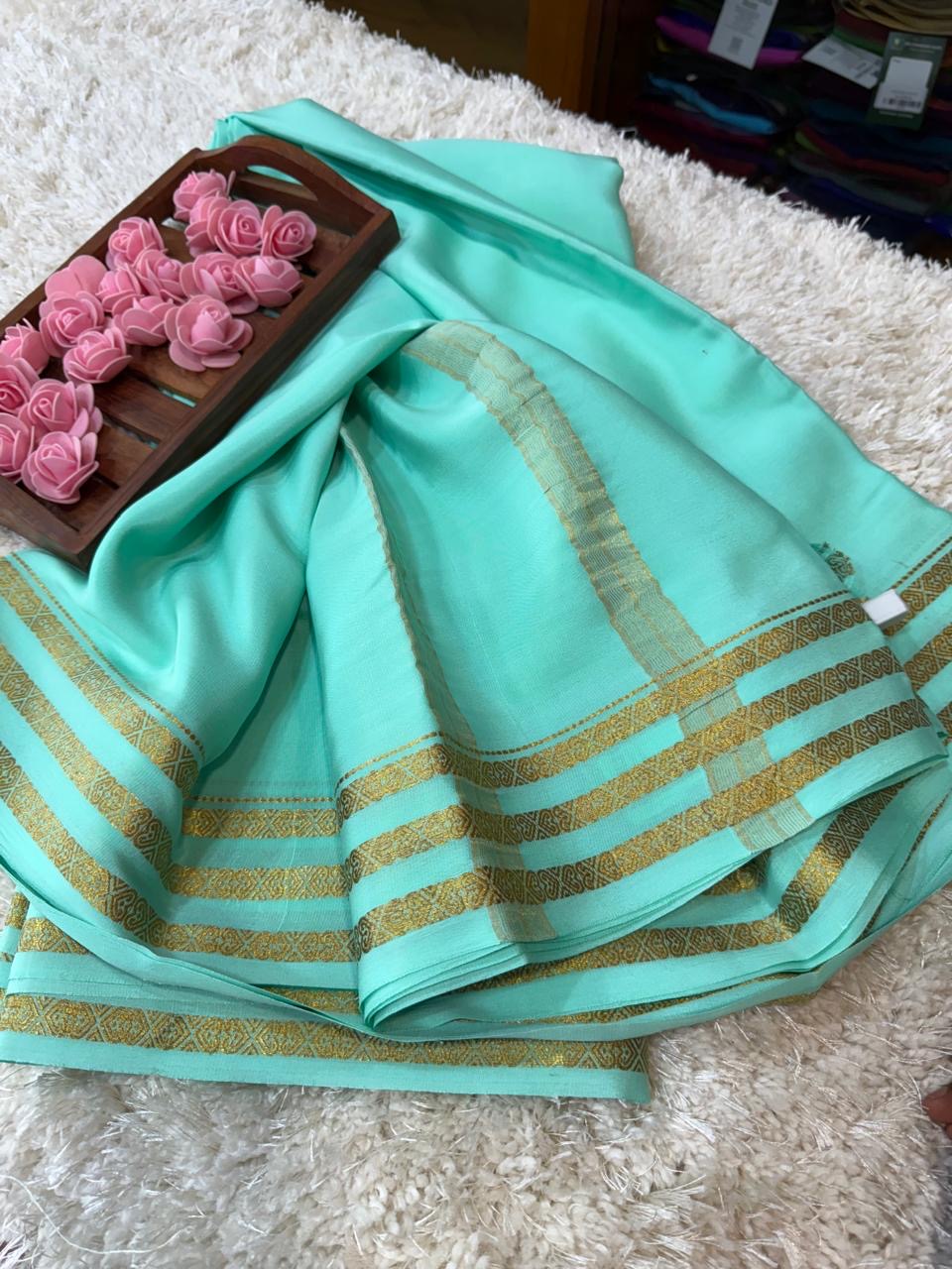 Mysore silk sarees self pattern