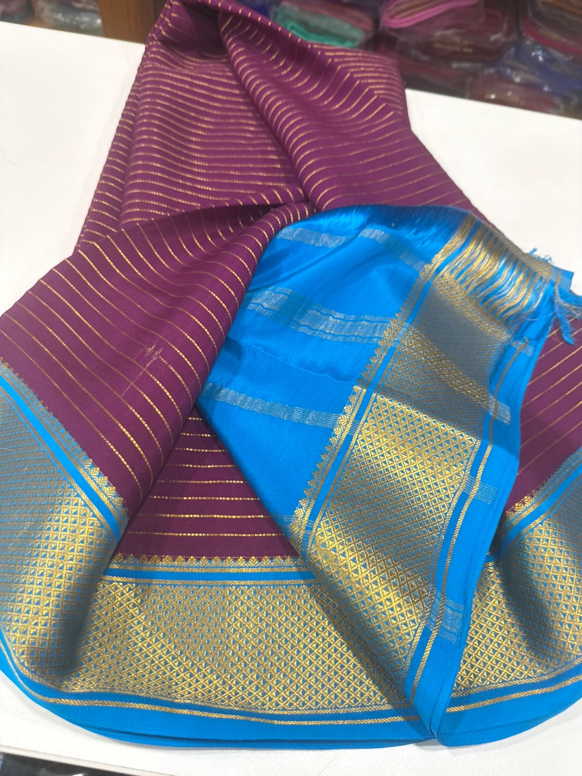 Salari pattern Mysore silk Saress