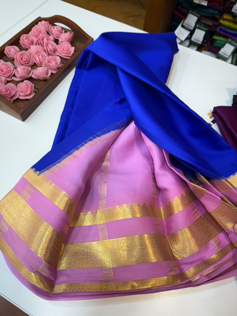 Mysore silk sarees light weight pattern