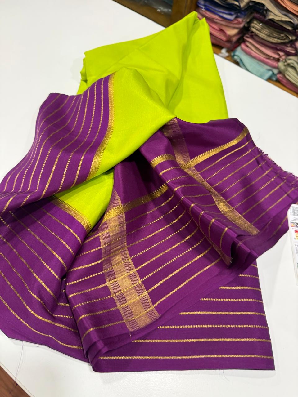 Mysore silk sarees contrast pattern